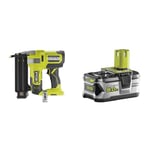 RYOBI R18GN18-0 18V ONE Plus Cordless 18 Gauge Nailer Bare Tool, One Size, Hyper Green & RB18L50 ONE+ Lithium+ 5.0Ah Battery, 18 V