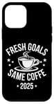 Coque pour iPhone 12 mini Café 2025, Fresh Goals Same Coffee, Nouvel An motivant