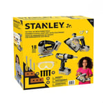 Stanley Jr. 18pc Toy Tool Set with Power Tools Construction Toy Set