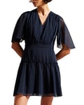Ted Baker Womens Giggie Mini Dress Dark Blue M