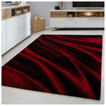 Allotapis - Tapis courbe design intérieur rectangle Regane Rouge 160x230