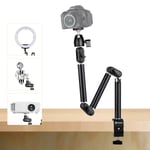 TARION Overhead Tripod Camera Desk Mount 360° Flexible Articulating Arm with 3/8'' Screw and 3/8'' to 1/4'' Screw for DSLR Cameras Projector Ring Light (M)