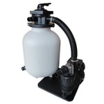 AquaForte Sandfilter Set SQ-300, Capacité de filtration 19 L, Matériau de filtration 20 kg (sable), Max. Débit 7,5 m3 p/h, 250 Watt, Max. Taille du bassin 24,5 m3, Équipé d'une vanne 6 voies en haut