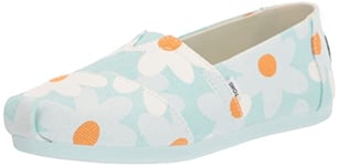 TOMS Women's Alpargata Loafer Flat, Retro Floral Blue, 3 UK