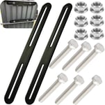 Kit de Support Boite Aux Lettres 360 x 24 mm Support pour Boîte au Lettre 2 Kits pour Fixer des Boîtes aux Lettres sur des Portails Ou des Clôtures (Noir, 360mm)