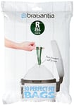 Brabantia PerfectFit Bin Liners (Size R/36 Litre) High Quality Thick Plastic Trash Bags with Tie Tape Drawstring Handles (30 Bags), White