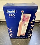 Oral-B Pro Series 3 | Design Edition Electric Toothbrush with Travel Case | Pink