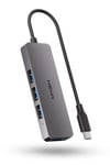 Magix Adaptateur USB C, USB Type C vers 4 Ports USB 3.0 HUB, Coque en Aluminium, taux de Transfert de données de 5 Gbit/s, Compatible avec MacBook, iPad Pro, Surface Book et Plus