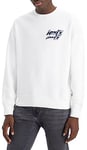 Levi's Men's Relaxd Graphic Sweater, Poster Logo Crew White+, S