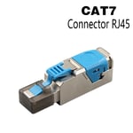 Connecteurs RJ45 Cat8 Cat7 CatsnapConnectors,sans outil en métal,prise de terminaison facile,2000MHz,câble LAN 40G,22AWG-24AWG,prise Ethernet réutilisable - Type CAT7 Blue