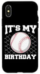 Coque pour iPhone X/XS It's My Birthday Baseball Lover Player Funny Boys Girls Kids