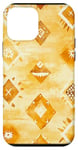 Coque pour iPhone 12 mini Aquarelle jaune géométrique western boho aztèque motif