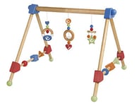 roba Portique d'Éveil en Bois pour Bébé - Jouet d'Activité avec 3 Pendentifs - Arche de Jeux Solide - Multicolore