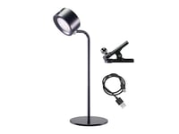 BEPER P201UTP301 Lampe de lecture sans fil, 3 applications, Lampe de table, Lampe murale, Lampe avec clip, 2,3 W, Câble USB type-C rechargeable, 3 teintes de lumière, Noir