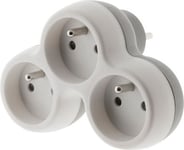 Multiprise 3 prises 16A blanc/gris Homepower 230V