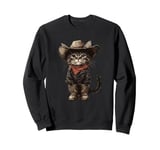 Black Cat in Cowboy Boots Sweatshirt