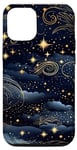 Coque pour iPhone 14 Motif ciel de minuit céleste