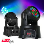 JeU lumière type Lyre LED 18x3W Rouge/bleu/vert + Etrier de fixation - Pur Light Ohio18LED