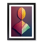 A Miraculous Leaf Abstract Framed Print for Living Room Bedroom Home Office Décor, Wall Art Picture Ready to Hang, Black A2 Frame (62 x 45 cm)