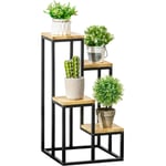 Outsunny - Porte-plantes style industriel 4 étagères - dim. 34L x 34l x 66H cm - métal sapin verni