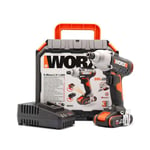 WORX - Visseuse à chocs sans fil 20V-2Ah- WX291 - 170 Nm - 6,35 mm HEX (Livrée avec batterie et chargeur, variateur de vitesse, LED intégrée,coffret et accessoires)