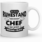 Kaffeebecher24 - Tasse cadeau d'adieu retraité – Tasse pour la retraite en guise de remerciement – Entrée à la retraite, retraite, fête d'adieu, anniversaire – (Travail longtemps) (Mon seul chef B)