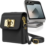 Pochette Bandoulière pour tout Smartphone Flip Design Élégant Noir