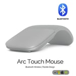 Souris optique sans fil Bluetooth pliable ultra mince,périphérique tactile,silencieuse,pour Microsoft PC,ordinateur portable,tablette - Type Gray Bluetooth