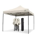 All Seasons Gazebos 3x3m Heavy Duty Fully Waterproof Pop up Gazebo With Accessory Pack - Cream