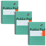 Pukka Pad, A5 Squared Jotta Book 3-Pack – 21 x 14.9cm - Wirebound Notebook with 5mm Squares on 80GSM White Paper with Perforated Edges for Easy Removal - 200 Pages