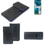 Felt Case for Motorola Moto G52 dark gray blue edge Cover bag Pouch