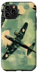 Coque pour iPhone 11 Pro Bombardier B-17G Green Pop Art Tropical B-17 Flying Fortress de la Seconde Guerre mondiale