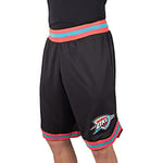 Unk NBA Short de Basket pour Homme GSM3547F avec Logo de l'équipe de la NBA tissé en polymaille, Noir, Taille L