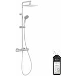 Colonne de douche thermostatique Jacob Delafon Colette Chrome + nettoyant Briochin