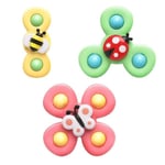 3 st Baby Sugkopp Spinner Leksaker Fidget Spinner Badleksaker multifärg