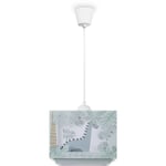 Paco Home Suspension Enfant Abat-Jour Tissu Arc-En-Ciel Étoile Lion Dinosaure Lune Lampe à suspension - Type 3, Vert