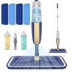 Spray Mops with 4x Washable Pads for Floor Cleaning - MEXERRIS Hard Floor Mop with Spray Wet & Dry Mops 2x Bottles Microfibre Wood Mop Flat Mop Home Commercial Use for Hardwood Laminate Wood Tiles