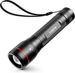 Lepro Lampe Torche Puissante, 900 Lumens Lampe de Poche Ultra Puissante, 5 Modes d'éclairage, Zoomable, Lampe Torche Longue Portée pour Ménage Camping Randonnée Urgence