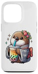 iPhone 13 Pro Kiwi Bird Drinking Bubble Tea Japanese Kimono Case