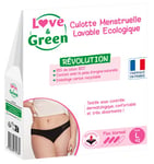 Love & Green - Culotte Menstruelle Lavable Ecologique, coton BIO - Taille L (42) - Flux Normal