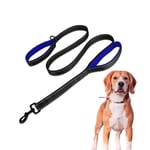 Edipets, Grande Sangle pour Chien avec Double poignée rembourrée, réfléchissante, 1,8 m, antidérapante, pour Chiens Moyens et Grands (Noir/Bleu)