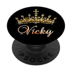 Vicky Name Crown Queen Princess Royal Design - Vicky PopSockets Swappable PopGrip