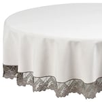 Deco Mex IN68837 Nappe Ronde Coton Polyester Gris Taille Normale