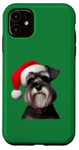 iPhone 11 Miniature Schnauzer With Santa Hat Christmas Xmas Dog Owner Case