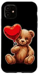 Coque pour iPhone 11 Ours en peluche coeur amour joyeux Saint-Valentin