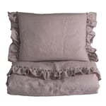 Sengesett, NG Baby, Lin Ruffle, Dusty Pink, 65*80/35*40cm