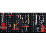Froadp - Panneau Perforé Panneaux avec 17 Crochets, Panneau Porte Outils Mural, Système de Rangement Mural pour pour rangerment d'outils, 120x60x2cm