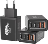 3 Pack Chargeur Rapide Usb C,Sortie Totale 40w Usbc Bloc Multi Secteur Pour Iphone 15 14 13 12 11 Pro Max Se 2020 Xs Xr X 8 7 6 6s,Samsung Chargeur Prise Mural Secteur Alimentation Adaptateur(Q1469)