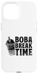 Coque pour iPhone 15 Boba Break Time Thé au lait Bubble Tea Boba Pearl Lover