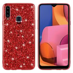 Samsung Glitter Galaxy A20s kuoret - Punainen